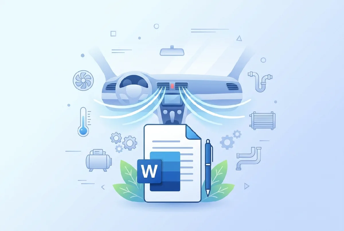 تحقیق و پروژه کامل بررسی سیستم تهویه مطبوع خودرو Word