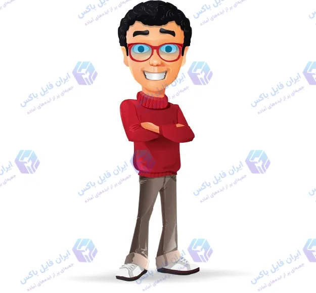 وکتور کاراکتر پسر باهوش Clever Boy با فرمت EPS و JPG