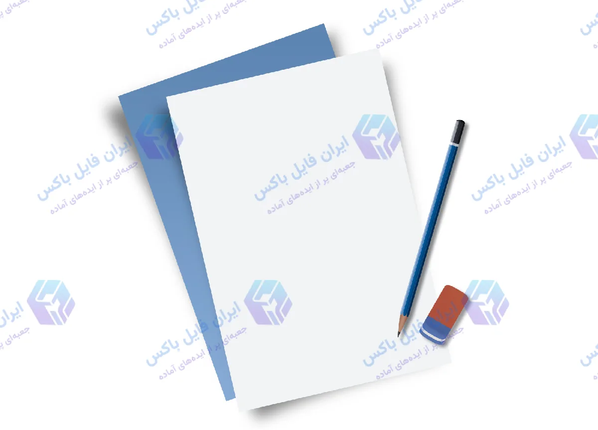 قالب PSD لایه باز مداد و کاغذ برای طرح‌های آموزشی و محتوای مدرسه