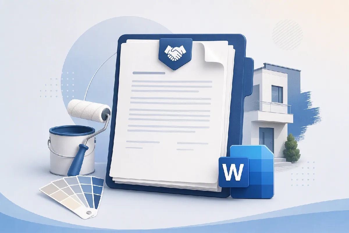 نمونه قرارداد جعاله نقاشی و رنگ آمیزی ساختمان فایل Word