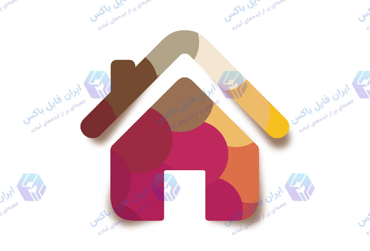آیکون خانه لایه باز PSD با سبک Flat مناسب رابط کاربری و وب
