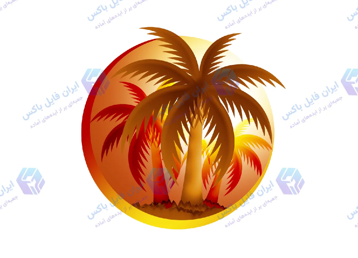 فایل PSD آیکون غروب گرمسیری (Tropical Sunset) برای پروژه‌های گرافیکی