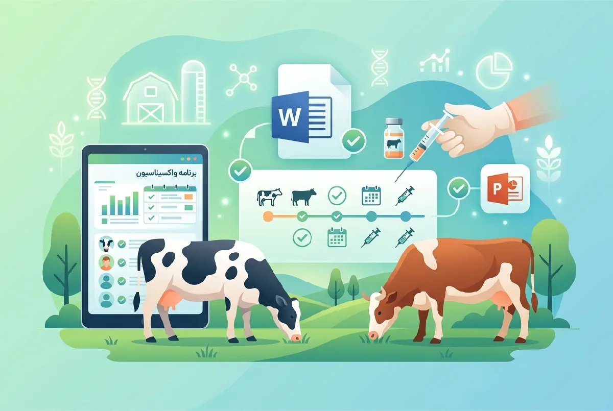 پاورپوینت برنامه های واکسیناسیون گاوهای شیری و گوشتی همراه فایل Word