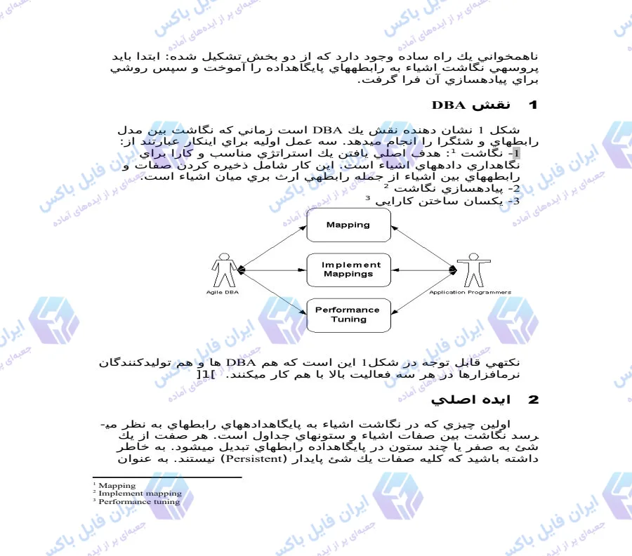 پاورپوینت و فایل Word نگاشت تراکنش های پایگاه داده شی گرا به رابطه ای