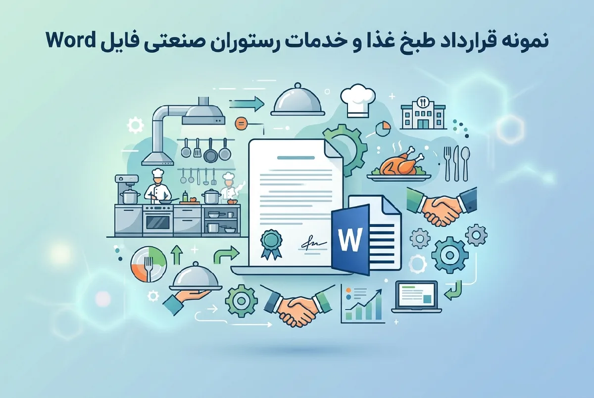 نمونه قرارداد طبخ غذا و خدمات رستوران صنعتی فایل Word