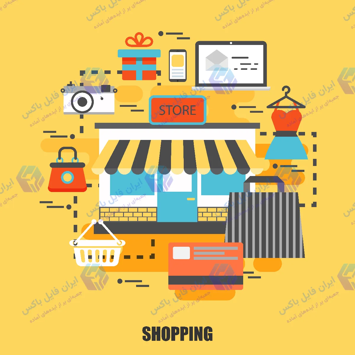 وکتور المان های گرافیکی کاربردی خرید و فروشگاه