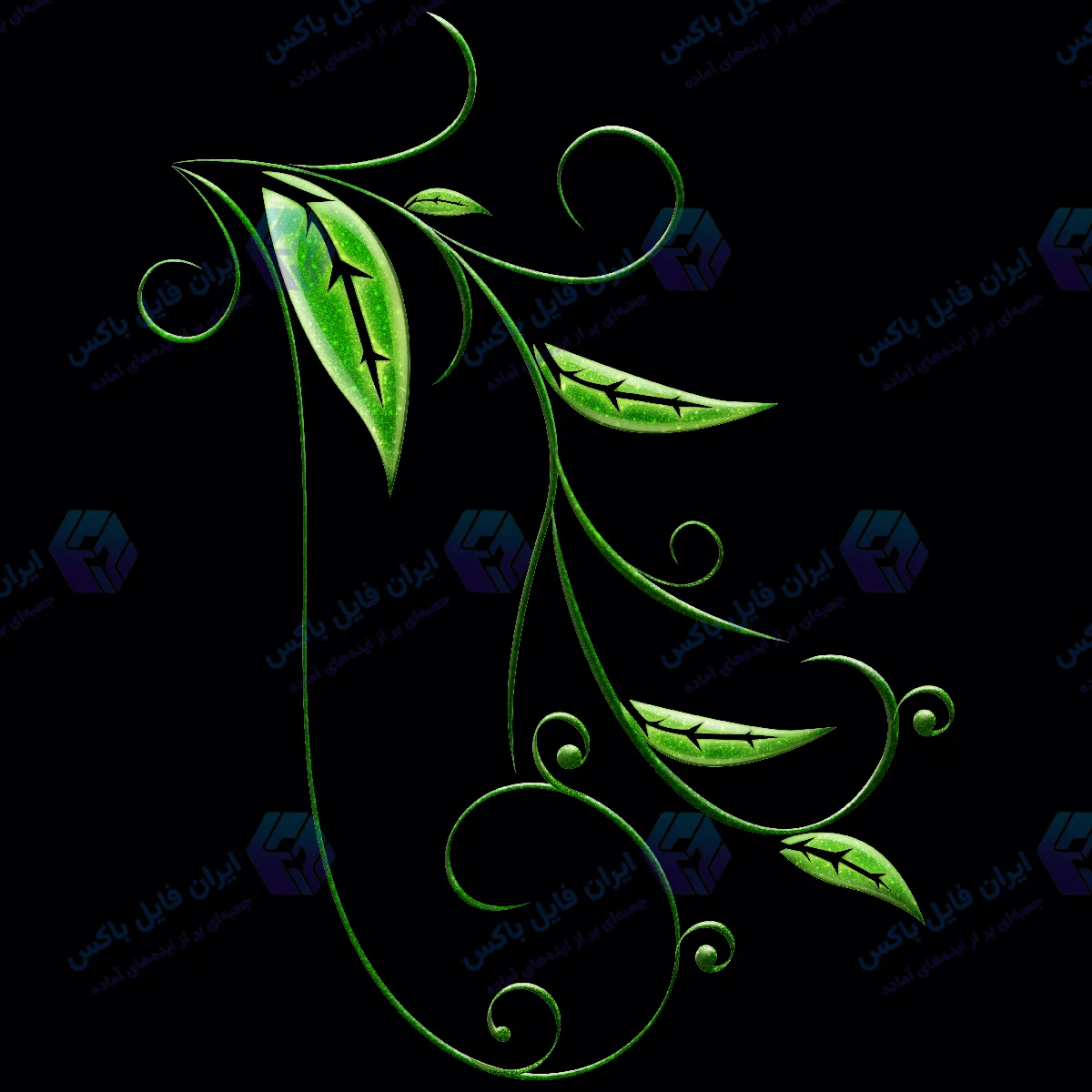 طرح لایه باز بوته برگ مارپیچ چند رنگ با طراحی مدرن وکتورگونه PSD