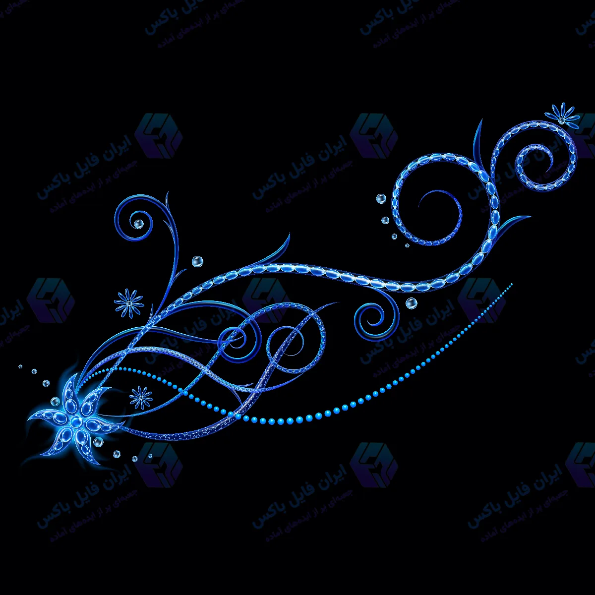 طرح لایه باز انتزاعی ستاره دریایی آبی نئون با کیفیت ۵۰۰۰ در ۵۰۰۰ پیکسل