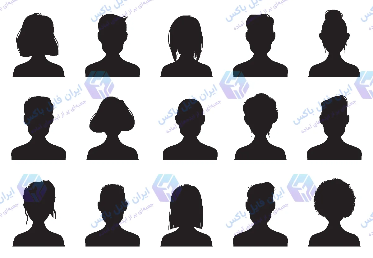 مجموعه وکتور آیکون های پروفایل و کاربری با فرمت EPS و JPG