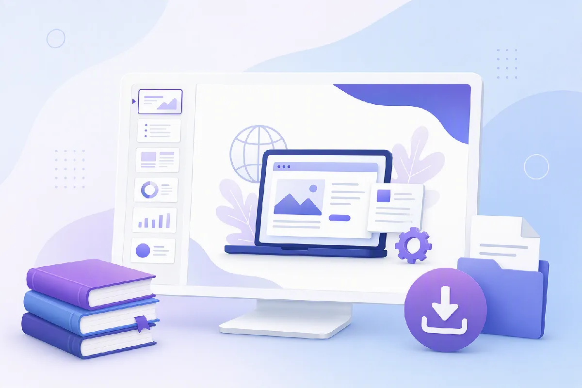 پاورپوینت طراحی سایت دانلود کتاب؛ ارائه ۱۲ اسلایدی